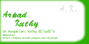 arpad kuthy business card